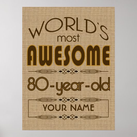 80誕生祝いワールドファブ最高のルス ポスター (正面)