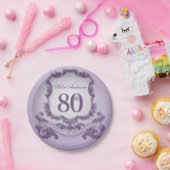80誕生祝いヴィンテージ枠 ペーパープレート (パーティー)