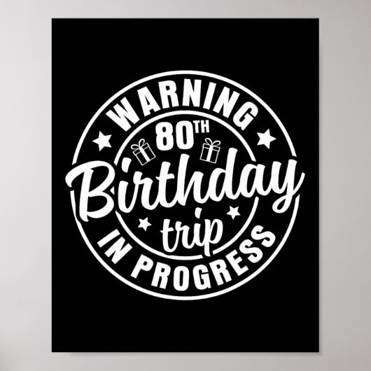 80警告回目の誕生日旅行おもしろい80Ye ポスター (正面)