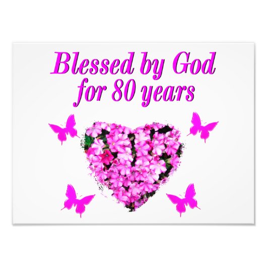 80賛美年のフローラデザイン フォトプリント (正面)