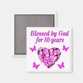 80賛美年のフローラデザイン マグネット (正面/裏面)