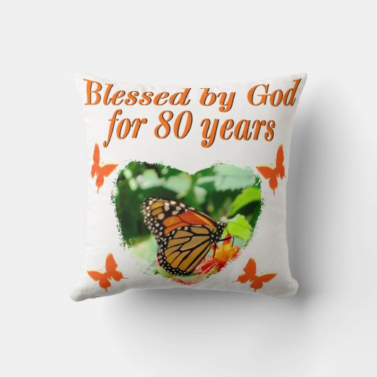 80賛美年の間、神によって蝶の写真 クッション (裏面)