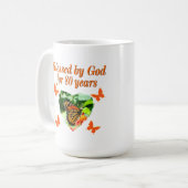 80賛美年の間、神によって蝶の写真 コーヒーマグカップ (正面左)