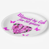 80賛美年間のフローラデザイン ペーパープレート (アングル)