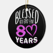 80賛美年間の幸せな80誕生日 セラミックオーナメント (左)