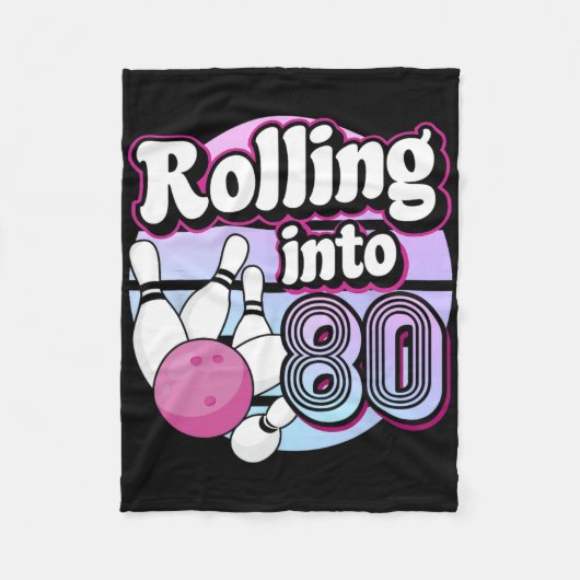 80転がボーリング80誕生日 フリースブランケット (正面)