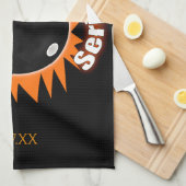 800シリーパーソナライズされたズ(ブラック&オレンジボーリング) キッチンタオル (四つ折り)