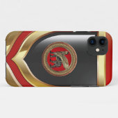 [800]アッシリア翼ライオン：金ゴールドとブラックラマス Case-Mate iPhoneケース (裏面(横))