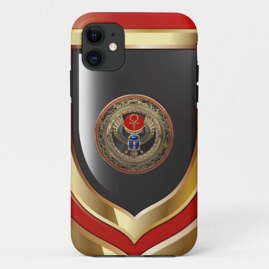 [800]聖なる金ゴールドエジプトの翼を持つスカラブとアンク Case-Mate iPhoneケース (裏面)