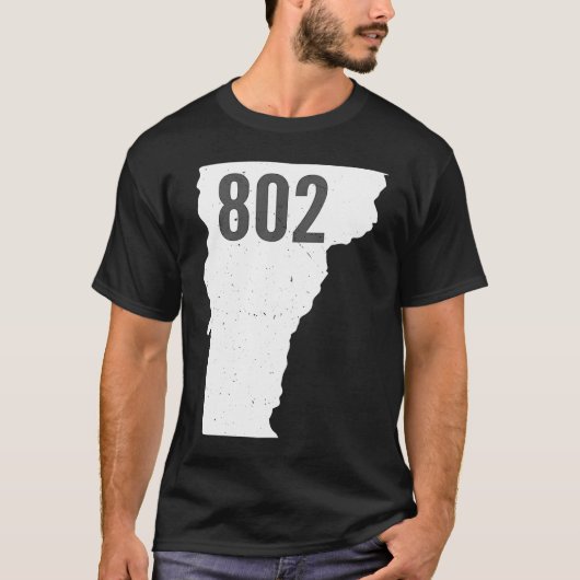 802 Vermontエリアコードプライド州の概要 Tシャツ (正面)