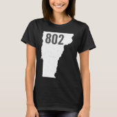 802 Vermont Area Code Pride State Outline Tシャツ (正面)