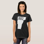 802 Vermont Area Code Pride State Outline Tシャツ (正面フル)