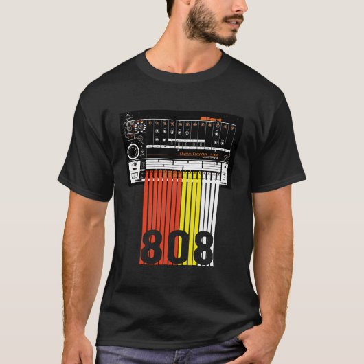 808ドラムマシン音楽ビート Tシャツ (正面)