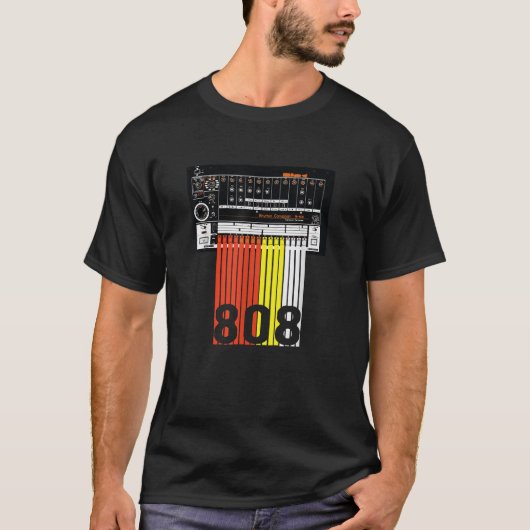 808ドラムマシン音楽ビート Tシャツ (正面)