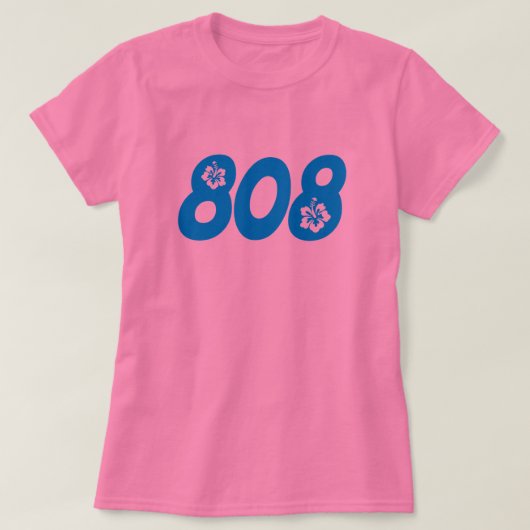 808ハワイの市外局番 Tシャツ (デザイン正面)