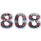 808部族ハワイ州旗 シール (正面)