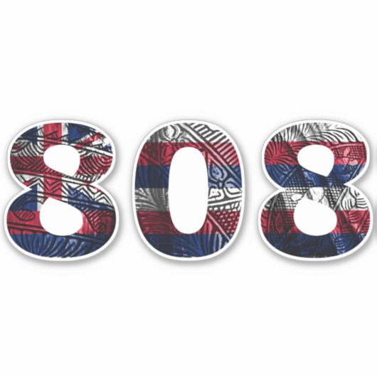 808部族ハワイ州旗 シール (正面)