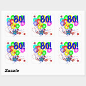 80!または任意の年齢誕生日バルーンのシール スクエアシール (シート)