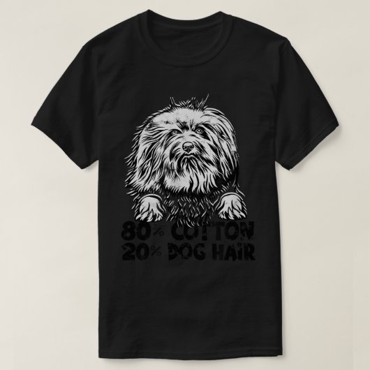 80%コットン20%犬の毛  犬のグルーミング Tシャツ (デザイン正面)