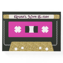 80│九〇年代レトロカセットテープ |ホットピンク&金ゴールド