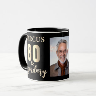 80 & 伝説のゴールド 80歳の誕生日フォト マグカップ