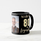 80 & 伝説のゴールド 80歳の誕生日フォト マグカップ (正面右)