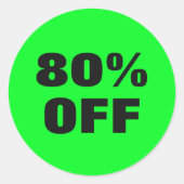 80%割引ネオングリーンマークダウン ラウンドシール (正面)