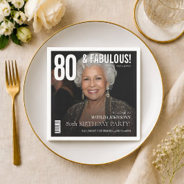 80 最高の雑誌の表紙 80歳の誕生日 スタンダードカクテルナプキン