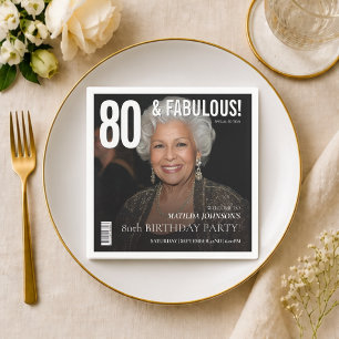 80 最高の雑誌の表紙 80歳の誕生日 スタンダードカクテルナプキン