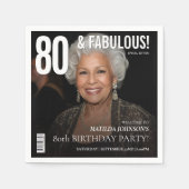 80 最高の雑誌の表紙 80歳の誕生日 スタンダードカクテルナプキン (正面)