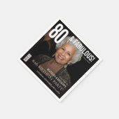 80 最高の雑誌の表紙 80歳の誕生日 スタンダードカクテルナプキン (角)