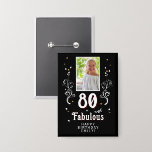 80&素晴らしい葉80th誕生日写真 缶バッジ