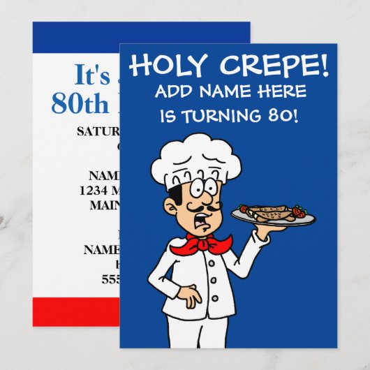 80 80誕生日招待状 招待状 (正面/裏面)