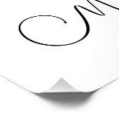 80 and Fabulous 80th Birthday Black Script Photo ポスター (コーナー)