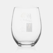 80 and Fabulous Foliage 80th Birthday Photo ステムなしワイングラス (裏面)