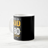 80 Birthday Blessed By God For 80 Years Old 80th B コーヒーマグカップ (正面左)