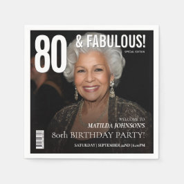 80 Fabulous Magazine Cover 80th Birthday  スタンダードカクテルナプキン