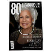 80 Fabulous Magazine Cover 80th Birthday  ミディアムペーパーバッグ (裏面)