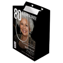 80 Fabulous Magazine Cover 80th Birthday  ミディアムペーパーバッグ