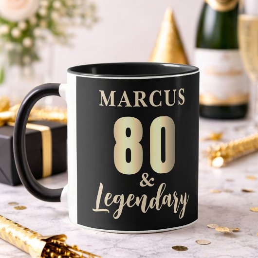 80 & Legendary Gold 80th Birthday  マグカップ