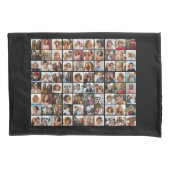 80 Photo Collage Black -カスタム写真 枕カバー (正面)