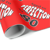 80% pipe%の第80誕生日で完全さに老化させる ラッピングペーパー (ロールコーナー)