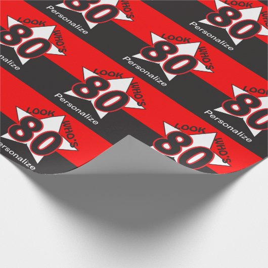 80% pipe%の第80誕生日はだれであるか見て下さい ラッピングペーパー (角)