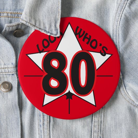 80% pipe%の第80誕生日はだれであるか見て下さい 缶バッジ (インサイチュ)