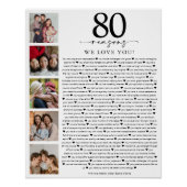 80 Reasons We Love You Birthday Keepsake ポスター (正面)