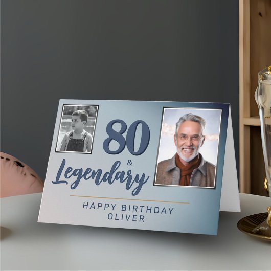 80 & Regendal 2 Photos 80誕生日 カード