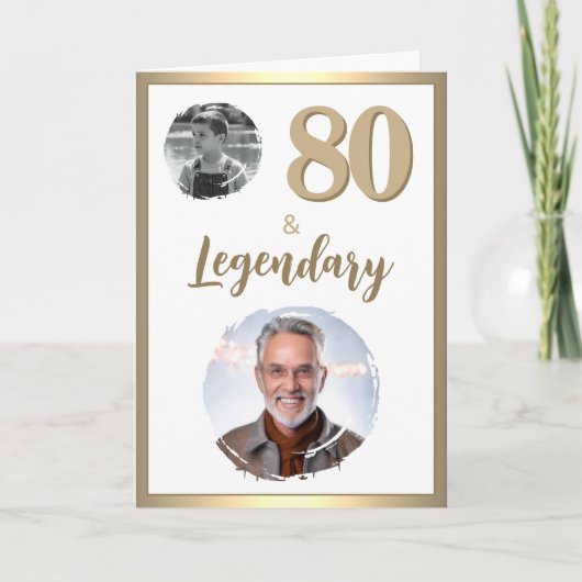 80 & Regendal 2 Photos 80誕生日 カード (正面)