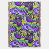 80 sアールデコ幾何学模様 スローブランケット (正面縦)