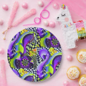 80 sアールデコ幾何学模様 ペーパープレート (パーティー)