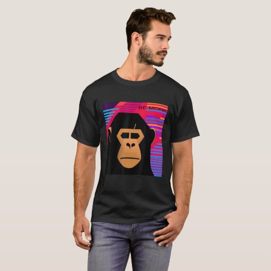 80 s Synthwave Be Monk Tシャツ (正面フル)